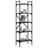 vidaXL Libreria Nera 5 Ripiani 56x31,5x174 cm Legno Multistrato