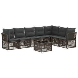 vidaXL Set Divano da Giardino 8 pz Grigio polyrattan