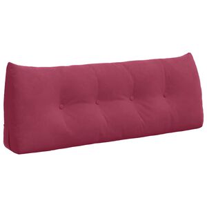 vidaXL Cuscino per Schiena Rosso Vino 120 x 24 x 50 cm Velluto