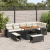 vidaXL Set Divano da Giardino 9 pcs Nero polyrattan