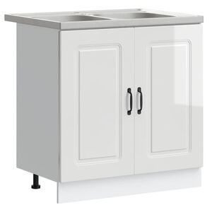 vidaXL Mobile da cucina Kalmar Bianco Lucido 80 x 46 x 81,5 cm