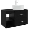 vidaXL Set di mobili per il bagno 2 pcs Rovere Nero