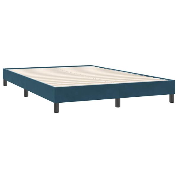 vidaXL Letto a Molle senza Materasso Blu Scuro 160x220 cm in Velluto