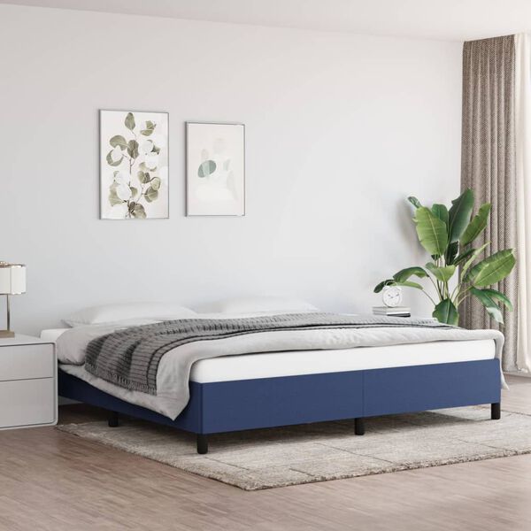 vidaXL Giroletto senza Materasso Blu 200x200 cm in Tessuto