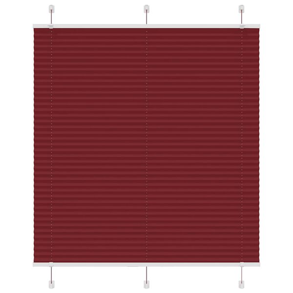 vidaXL Tenda Plissettata Rosso Bordeaux 115x100 cm Larghezza Tessuto