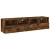 vidaXL Mobili TV a Muro 2 pz Rovere Fumo 60x30x30 cm Legno Multistrato