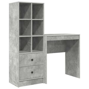 vidaXL Scrivania Grigio cemento 115,5 x 40 x 127 cm 2 pz