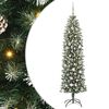 vidaXL Albero di Natale Artificiale Sottile Verde e Bianco 180 cm