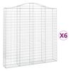 vidaXL Cesti Gabbioni ad Arco 6 pz 200x30x200/220 cm Ferro Zincato