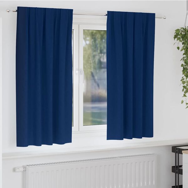 vidaXL Tende Blackout con Anelli 2 pcs Blu Scuro 175 x 140 cm