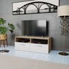 vidaXL Mobile Porta TV in Legno Multistrato 95x35x36cm Rovere e Bianco