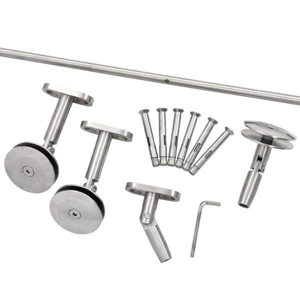 vidaXL Pensilina Ingresso Vetro di Sicurezza VSG 90x75cm Acciaio Inox