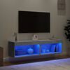 vidaXL Mobili TV con Luci LED 2pz Grigio Cemento 60x30x30 cm