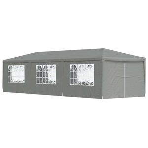 vidaXL Tenda Party 900 x 300 x 255 cm Grigio Chiaro PE e Acciaio