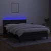 vidaXL Letto a Molle con Materasso e LED Nero 140x200 cm in Tessuto