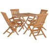 vidaXL Set da Pranzo per Giardino 5 pz in Legno Massello di Teak