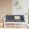 vidaXL Sedie da Giardino con Cuscini 2pz Legno Massello di Pino Bianco