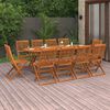vidaXL Set da Pranzo da Giardino 11 pz 220x90x75 cm Massello di Acacia