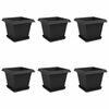 vidaXL Vasi per Piante 6 pz Nero Plastica