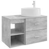 vidaXL Set di mobili per il bagno 2 pz Grigio Cemento