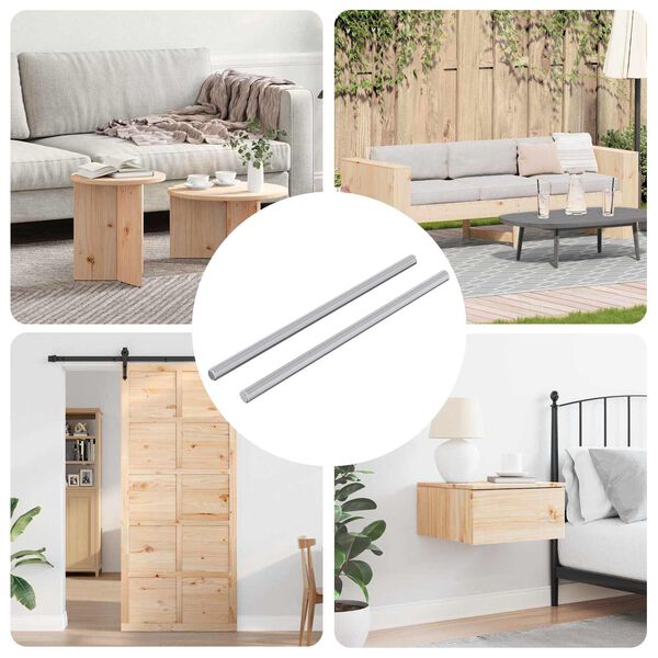 vidaXL Asta Filettata 2 pcs Argento 6 x 135 mm Acciaio