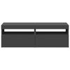 vidaXL Mobili Porta TV con Luci LED 2 pz Grigi 60x35x40 cm