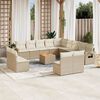 vidaXL Set Divani da Giardino 14pz con Cuscini in Polyrattan Beige