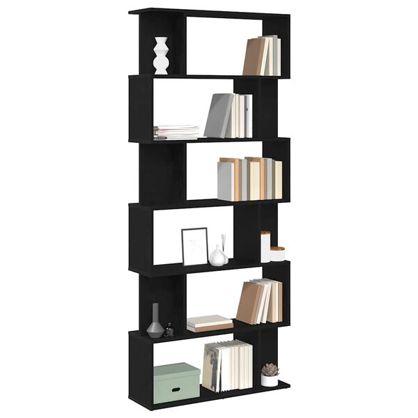 vidaXL Libreria Rovere Nero 80x24x190,5 cm in Legno Ingegnerizzato