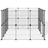 vidaXL Gabbia per Animali 28 Pannelli con Porta Nero 35x35 cm Acciaio