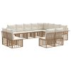 vidaXL Set di divani da esterno 12 pcs Naturale e Bianco Crema