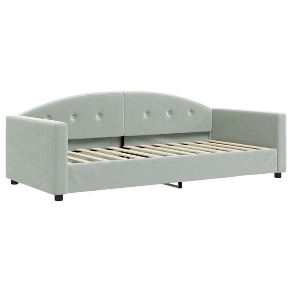 vidaXL Divano Letto Estraibile Materassi Grigio Chiaro 90x200 Velluto