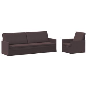 vidaXL Set di divani 2 pcs Marrone Scuro Tessuto