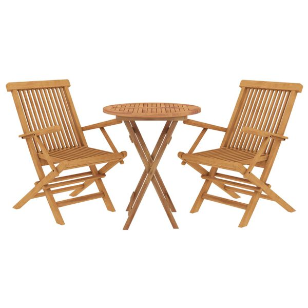 vidaXL Set da Pranzo per Giardino 3 pz in Legno Massello di Teak