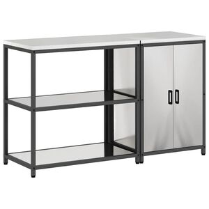 vidaXL Set di Stoccaggio per Cucina HATTEM 2 pz Argento Acciaio Inox
