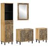 vidaXL Set Mobili da Bagno 4 pz in Legno Massello di Mango
