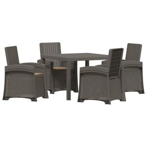 vidaXL Set da Pranzo per Giardino 5 pz Grigio chiaro e Tortora PP