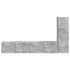 vidaXL Set mobile TV 3 pcs Grigio cemento Legno multistrato