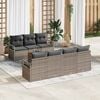 vidaXL Set Divano da Giardino 8 pcs Grigio polyrattan