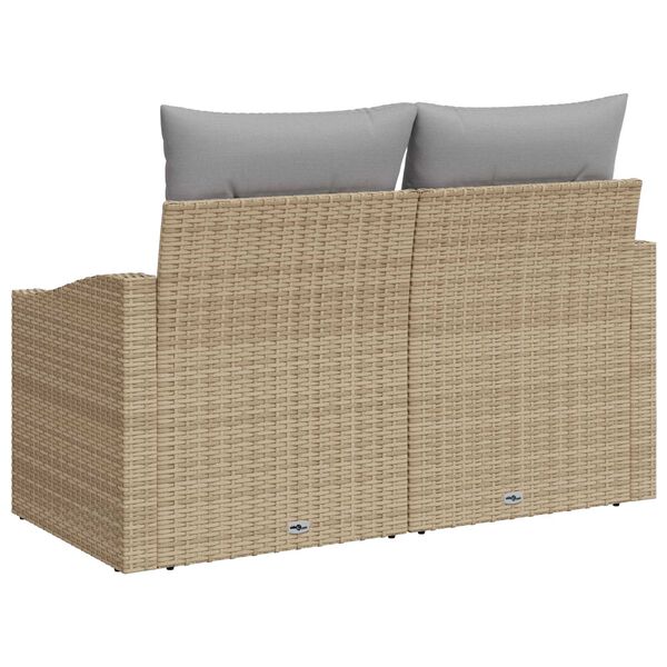 vidaXL Divano da giardino con cuscino 123 x 62 x 69 cm polyrattan