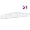 vidaXL Cesti Gabbioni ad Arco 7 pz 400x30x40/60 cm Ferro Zincato