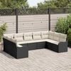vidaXL Set Divano da Giardino 9 pcs Nero polyrattan