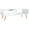 vidaXL Tavolino Salotto Bianco Lucido 100x49,5x43 cm Legno Multistrato