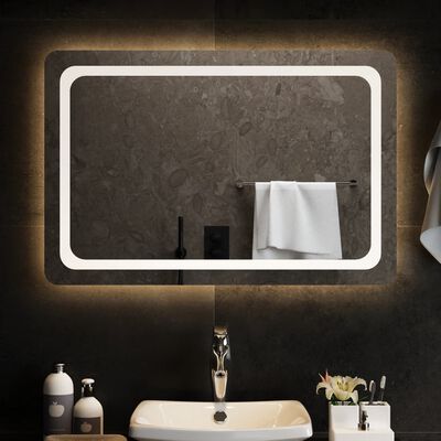 vidaXL Specchio da Bagno con Luci LED 90x60 cm