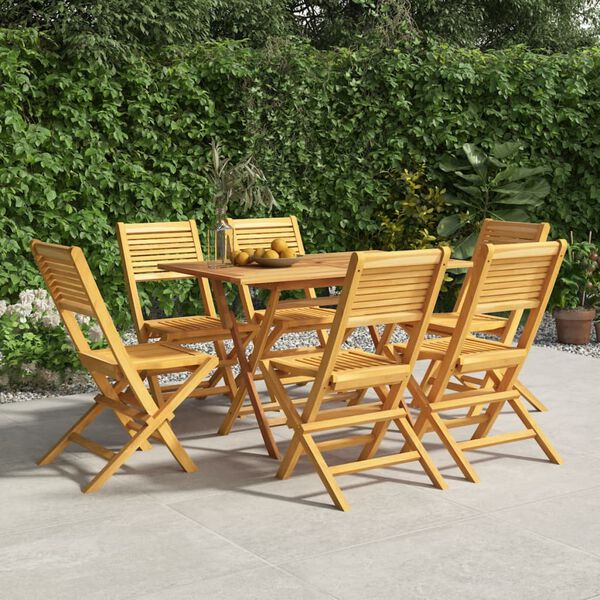 vidaXL Sedie da Giardino Pieghevoli 6pz 47x62x90cm Legno Massello Teak