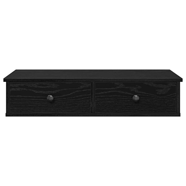 vidaXL Scaffale a Parete con Cassetti Nero 80x31x17 cm in Truciolato