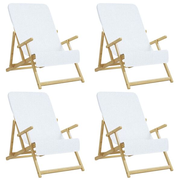 vidaXL Asciugamani da Spiaggia 4 pz Bianchi 60x135 cm Tessuto 400 GSM