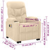vidaXL Poltrona Alzapersona Massaggiante Crema in Tessuto