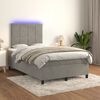 vidaXL Letto a Molle Materasso e LED Grigio Chiaro 120x200 cm Velluto