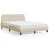 vidaXL Letto con Materasso Dover Crema 140x200 cm in Tessuto