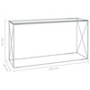 vidaXL Tavolino Laterale Argento 140x40x78 cm in Acciaio Inox e Vetro